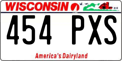 WI license plate 454PXS