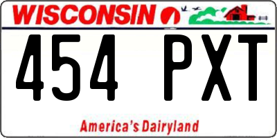 WI license plate 454PXT
