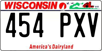 WI license plate 454PXV