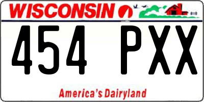 WI license plate 454PXX