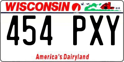 WI license plate 454PXY