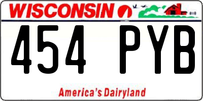 WI license plate 454PYB
