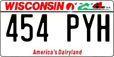 WI license plate 454PYH