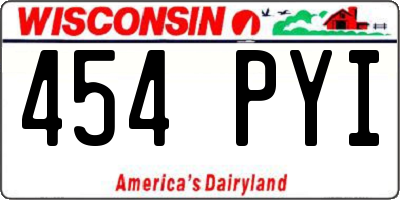 WI license plate 454PYI
