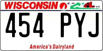 WI license plate 454PYJ
