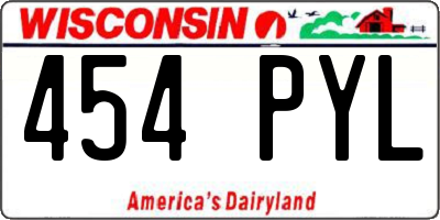 WI license plate 454PYL