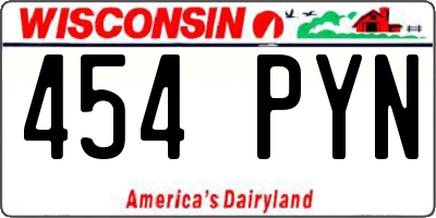 WI license plate 454PYN