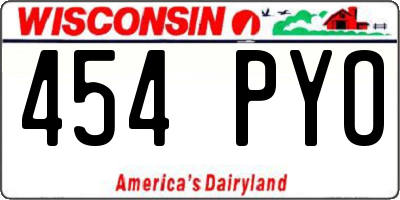 WI license plate 454PYO