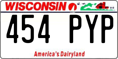WI license plate 454PYP