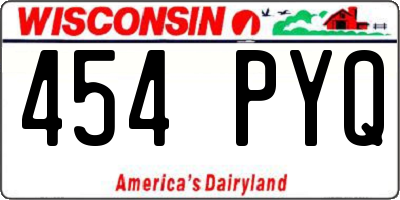 WI license plate 454PYQ