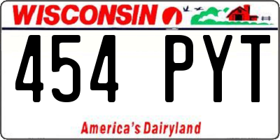WI license plate 454PYT