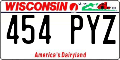 WI license plate 454PYZ