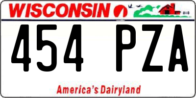 WI license plate 454PZA