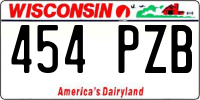 WI license plate 454PZB