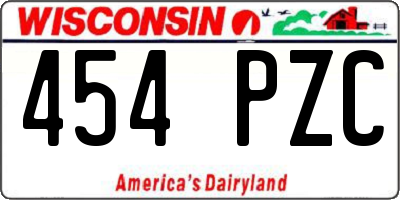 WI license plate 454PZC