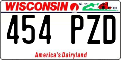 WI license plate 454PZD