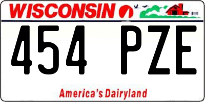 WI license plate 454PZE
