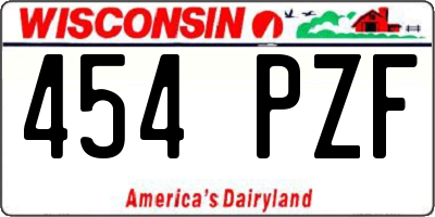 WI license plate 454PZF