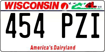 WI license plate 454PZI