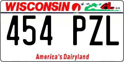 WI license plate 454PZL