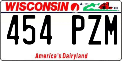 WI license plate 454PZM