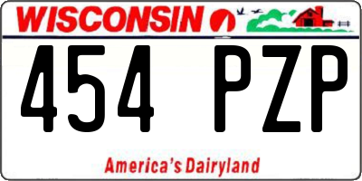 WI license plate 454PZP