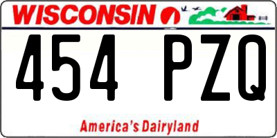 WI license plate 454PZQ