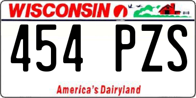 WI license plate 454PZS