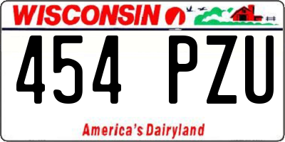WI license plate 454PZU