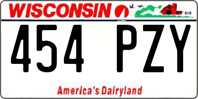 WI license plate 454PZY
