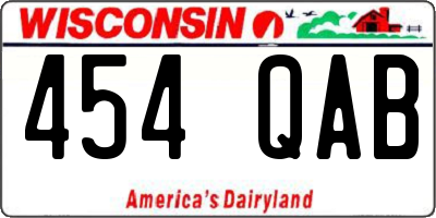 WI license plate 454QAB