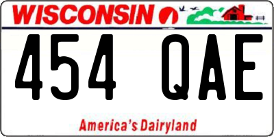 WI license plate 454QAE