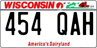 WI license plate 454QAH
