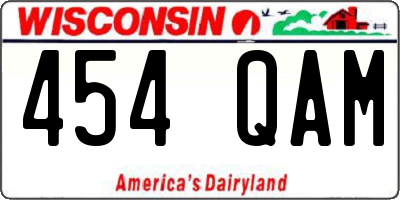 WI license plate 454QAM