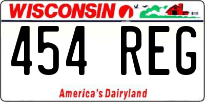 WI license plate 454REG
