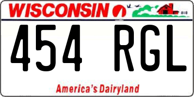 WI license plate 454RGL