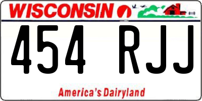 WI license plate 454RJJ