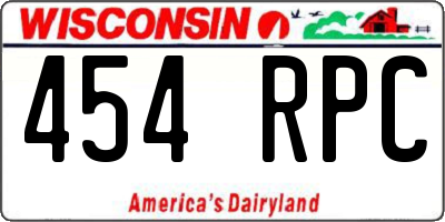 WI license plate 454RPC