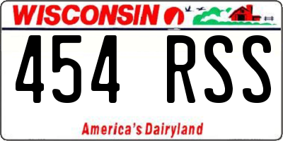 WI license plate 454RSS