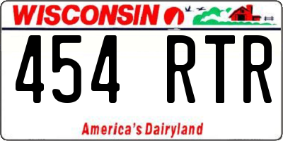 WI license plate 454RTR
