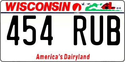 WI license plate 454RUB