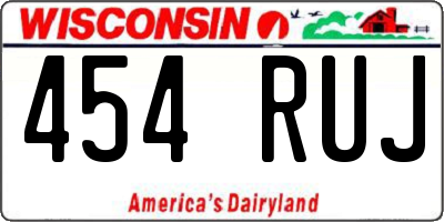 WI license plate 454RUJ