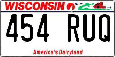 WI license plate 454RUQ