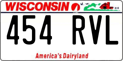 WI license plate 454RVL