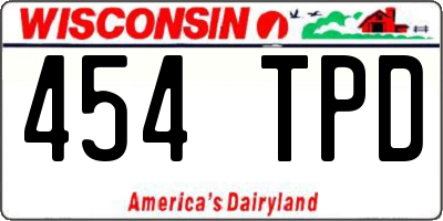 WI license plate 454TPD
