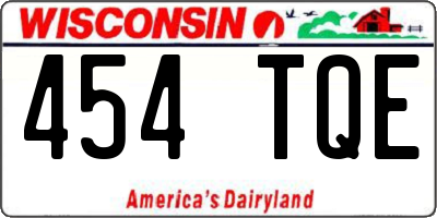 WI license plate 454TQE