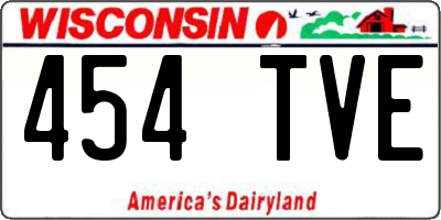 WI license plate 454TVE