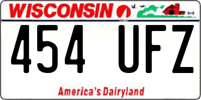 WI license plate 454UFZ