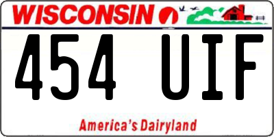WI license plate 454UIF