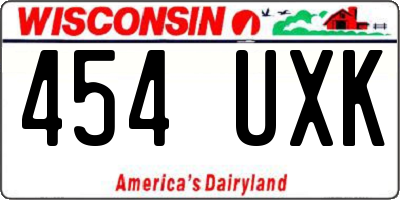 WI license plate 454UXK